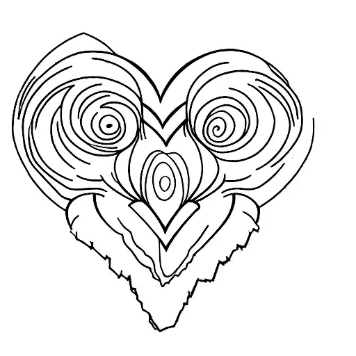 Half Cartoon Heart Going Through Portal