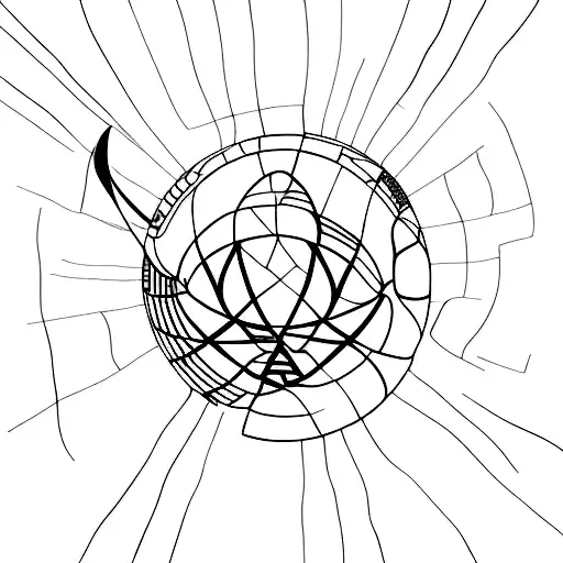 A Minimalist Tattoo Of A Globe With A Plane Flying Around It