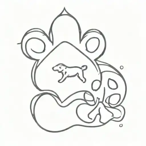 Scuba Diving And Dog Paw Print