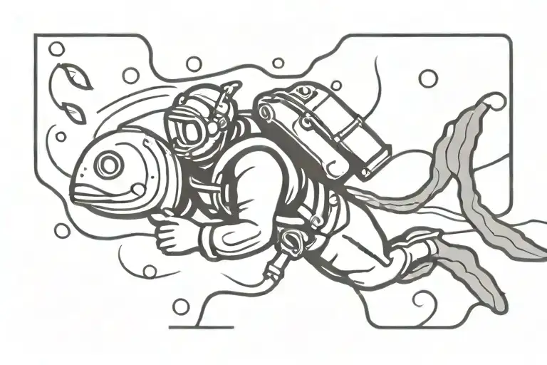 Male Scuba Diver Swimming Horizontally Alone In The Ocean With Small Tanks And Large Fins