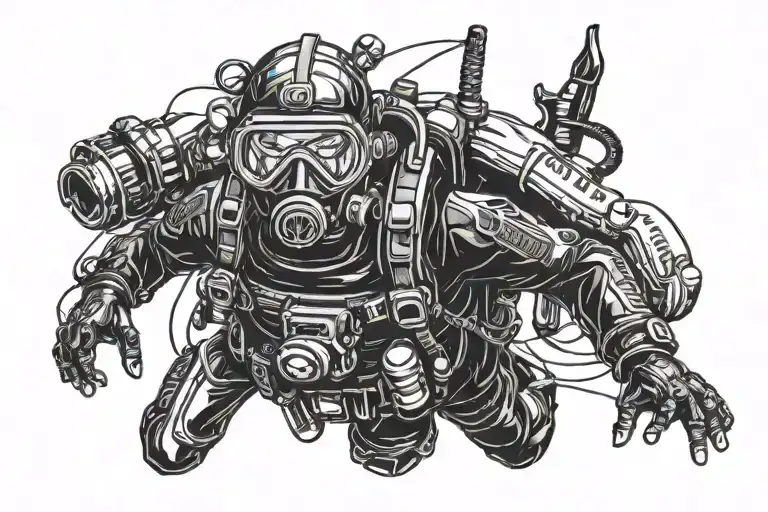 Scuba Diver With Swim Mask And Swim Fins