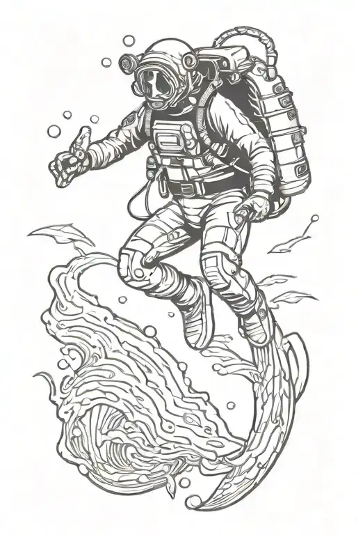 Silhouette Scuba Diver Add Fins