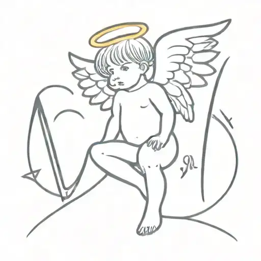 Angel Baby With Two Letters M