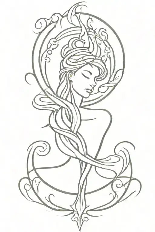 Gothic Virgo Symbol With Lighting And Smoke