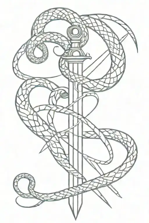 Sword And Snake Wrapped