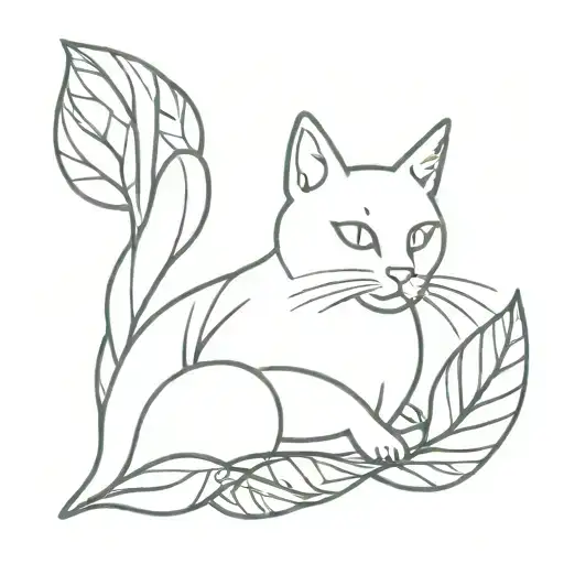 Kazoo Instrument With A Cat In It And Leaf Intertwined