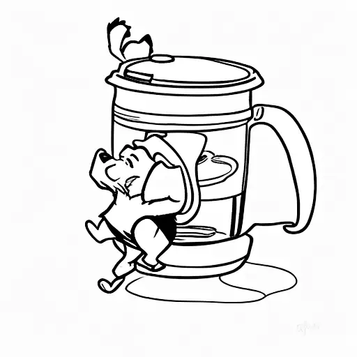 Winnie The Pooh Sitting In A Coffee Mug