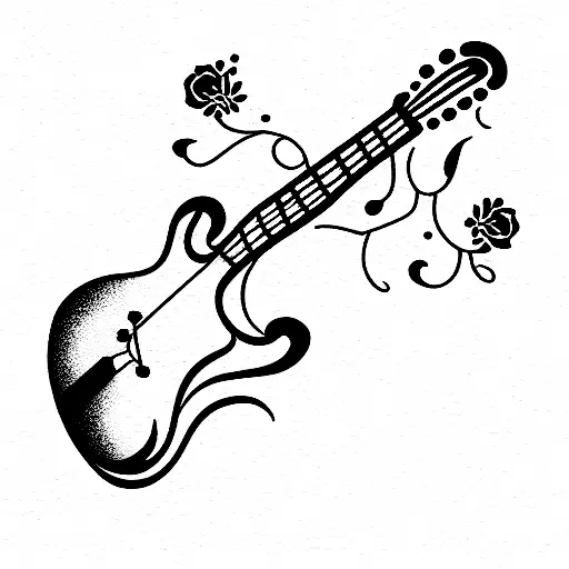 Guitar With Flower