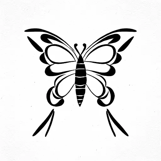 Butterfly With A U On One Wing And An I On The Other