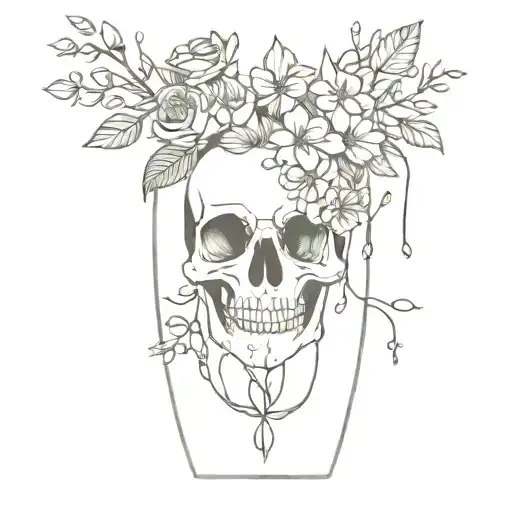 Skeleton Vase Full Of Flowers