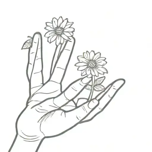 Stick Figure Holding A Daisy
