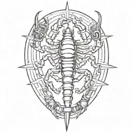 Scorpion Intertwined With A Sword