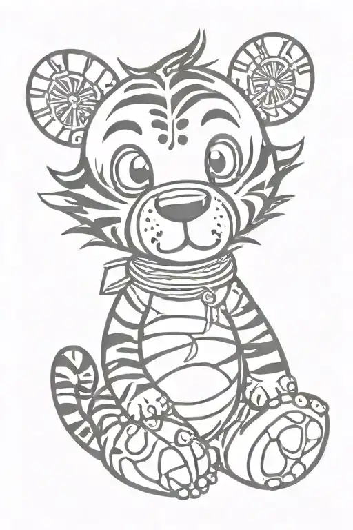 Goth Tigger Voodoo Doll