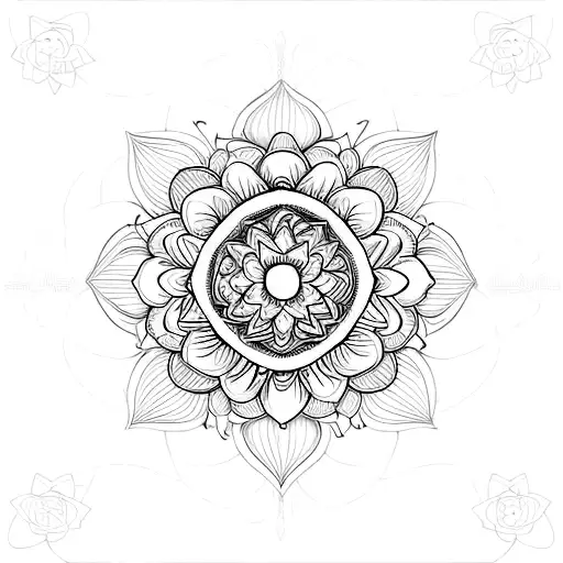 A Mesmerizing Combination Of A Water Lily And Cosmos Flower Mandala