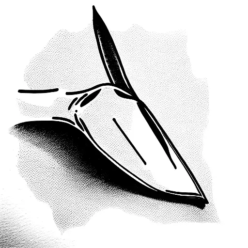 Create A Tattoo Of A Chefs Knife Where The End Of The Handle Of The Knife Becomes A Plant