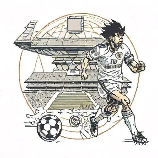 Santiago Bernabeu Stadium With Goku In The Background