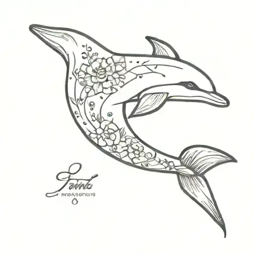 Dolphin Made Of Flowers