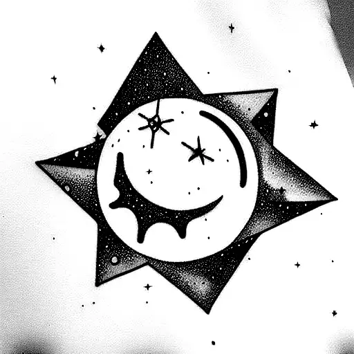 Moon In The Star Sky