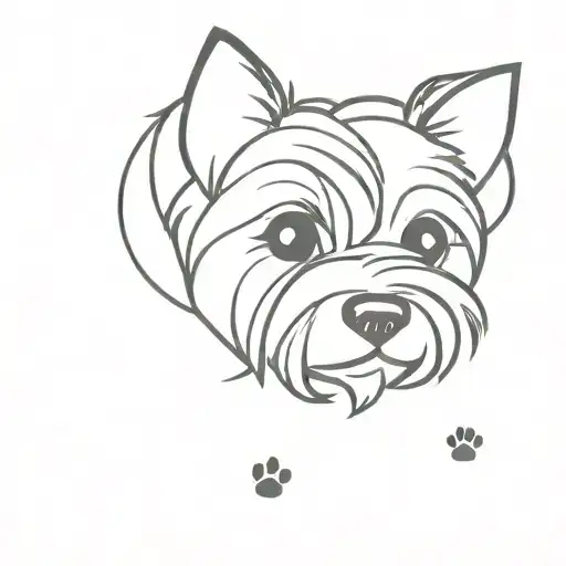 Yorkshire Terrier Dog Paw Print