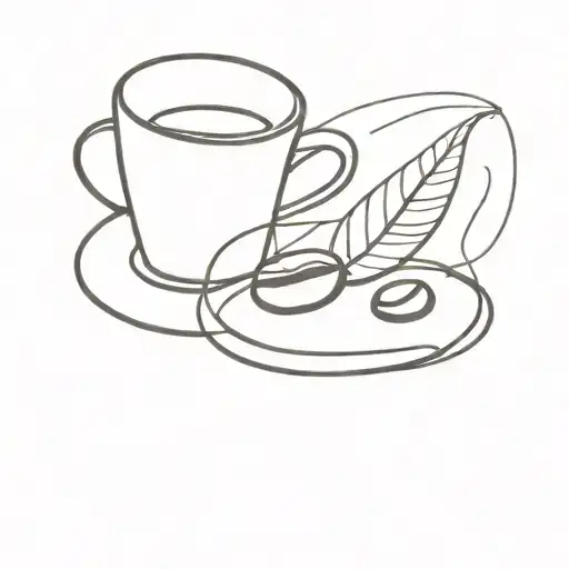 Minimalistic Tattoo Coffee Bean And A Cup Of Coffee