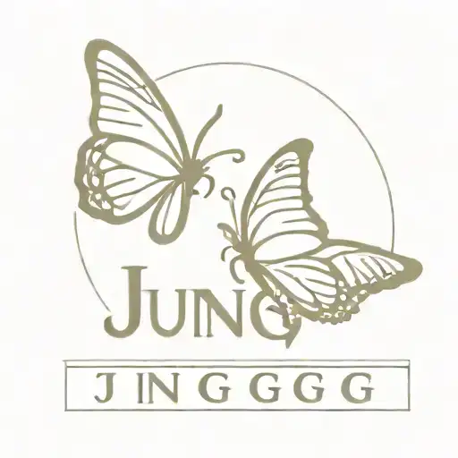 Sun And Butterfly With The Word Jung