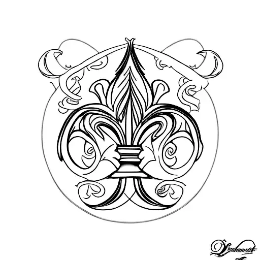 Single Line Fleur De Lis