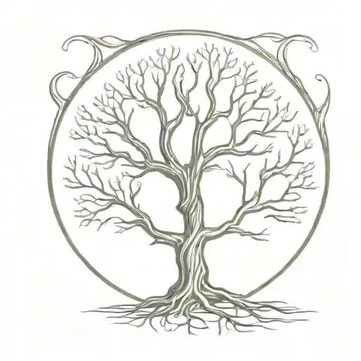 Tree Of Life Oak Tree Half Dead Tree