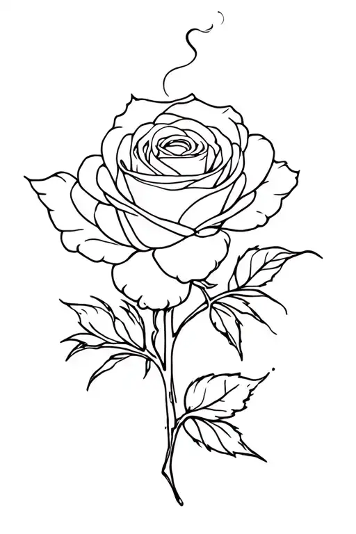 Rose With Bame As Steam