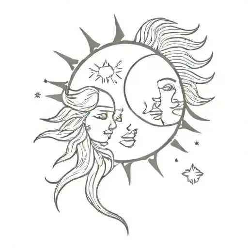 Sun And Moon Merging Together