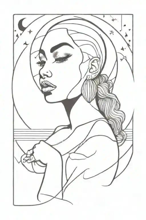 Black Woman Crecent Moon