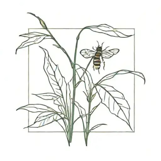 Insect Under Plant In The Rain