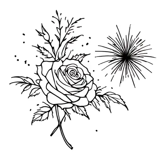 Rose And Fireworks
