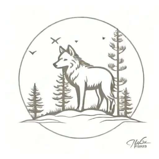 Wolf Moon Pine Tree