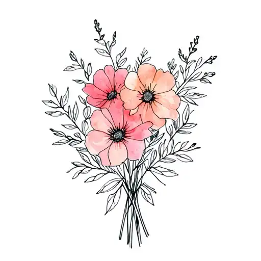 Watercolor Flower Bouquet