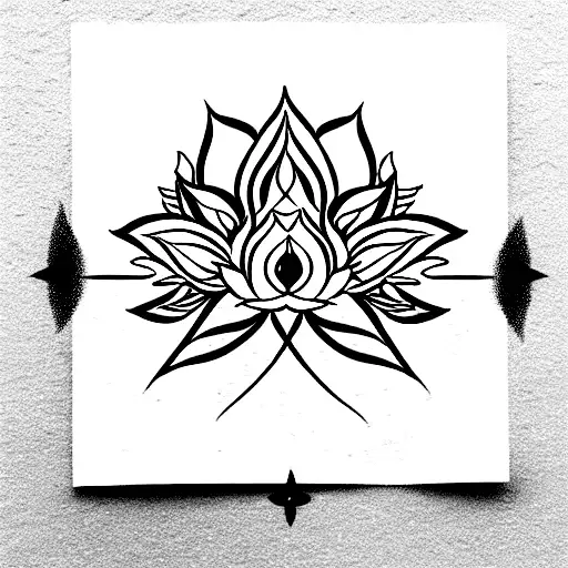 Lotus With Air Sign And Mandala