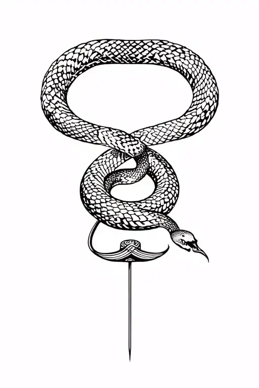 Snake Around Libra Sign Tattoo Featuring