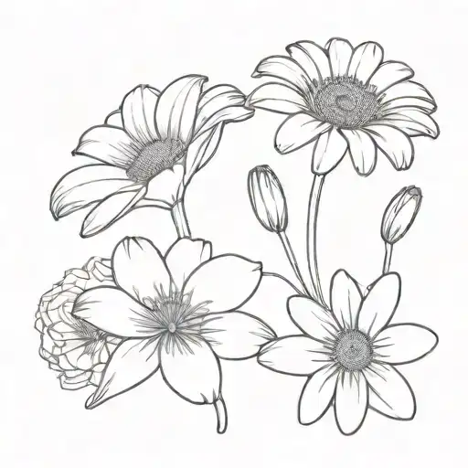 A Lily Flower And A Gerbera Flower Intertwined