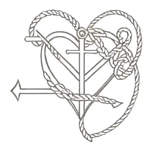 Cross Anchor Heart Intertwined