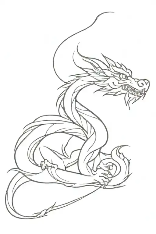 Japanease Dragon Intertwined