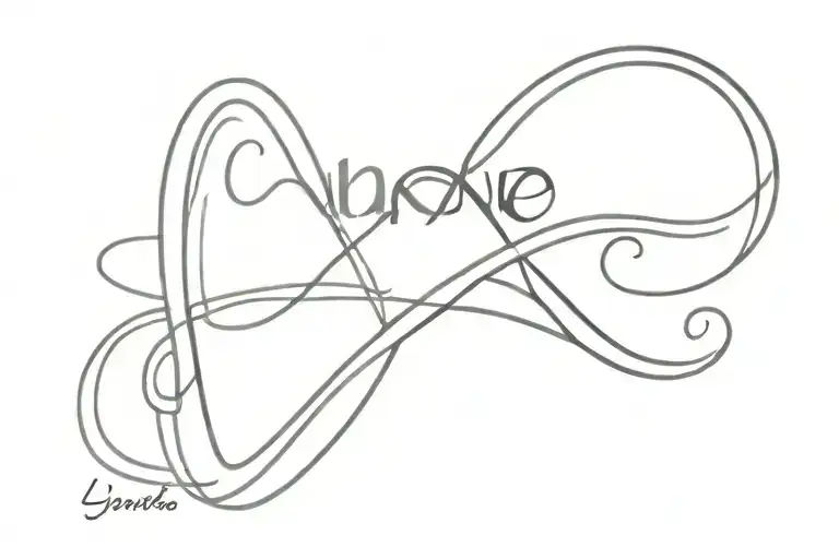 Infinity Symbol With Heart And Name