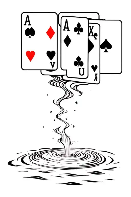 Falling Deck Of Cards As A Waterfall