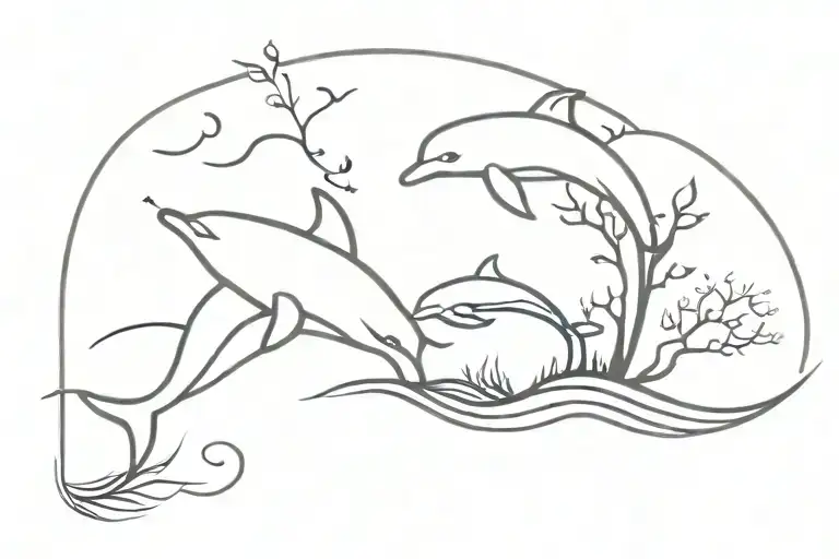 Dolphin And Tree Of Life