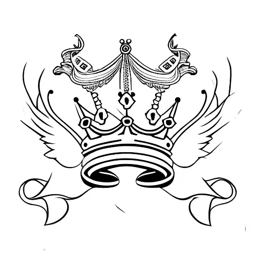 Hawk Flying With King's Crown Tied To Feet With Leather Belt