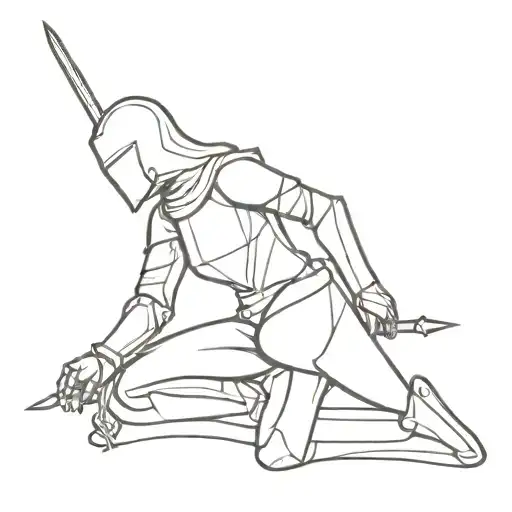 Female Knight Kneeling