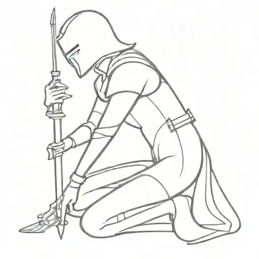 Female Knight Kneeling
