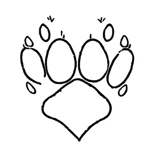 Heart Shaped Dog Paw Print Incorporated