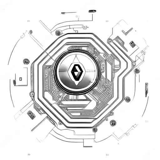 A Renault Car Engine Transformed Into A Futuristic Electronic Circuit