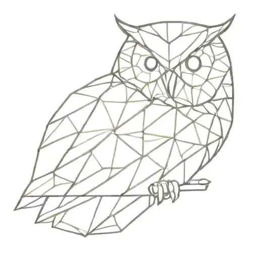 Geometric Owl With Glitter