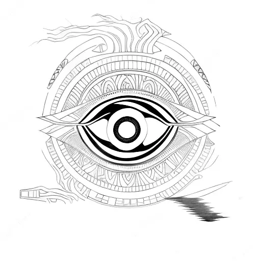 Egyptian Eye With Lightning