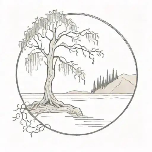 Willow Tree With Sword Next To It